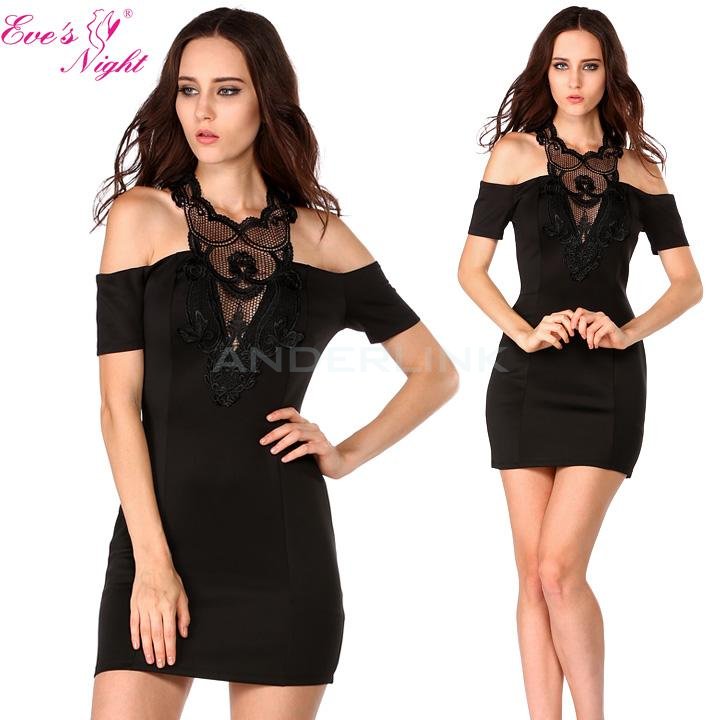 New Fashion Ladies Sexy Lace Crochet Halter Slim Fitting Off Shoulder Package Hip Dress
