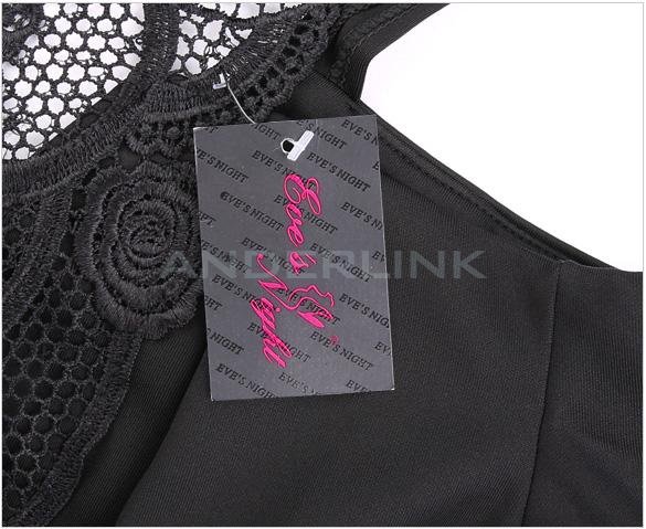 New Fashion Ladies Sexy Lace Crochet Halter Slim Fitting Off Shoulder Package Hip Dress