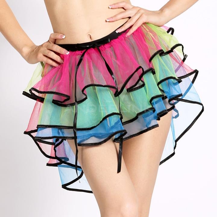 unknown New Dancing Organza Colorful Short Bubble Skirt Performing Multi-Layer