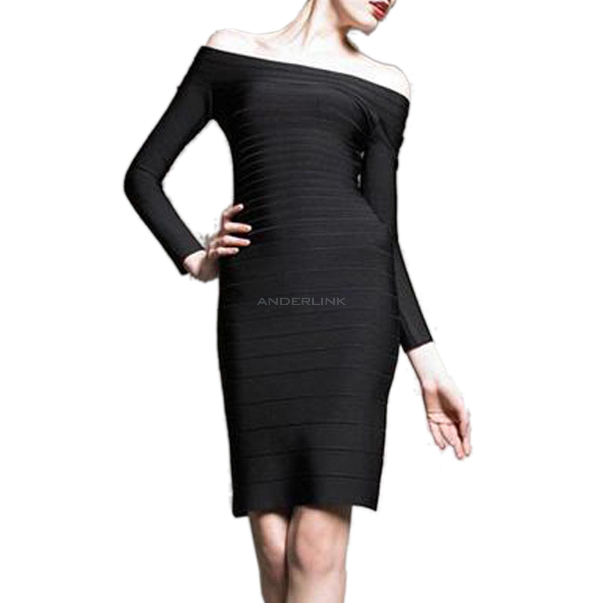 New Fashion Long Sleeve Quiet Magnificent Wrap Bandage Dress Cocktail Evening Party Dress