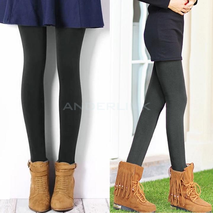 unknown Women's Winter High Elastic High Waist Thicken Lady's Leggings Warm Pants Skinny Stretch Pants