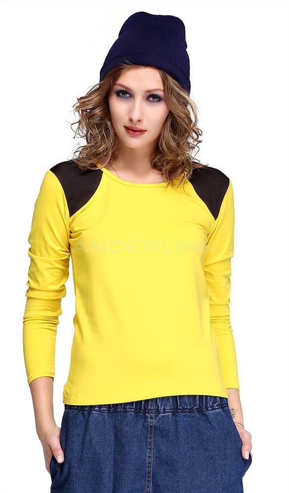 unknown Women's Long Sleeve Bottoming Shirt Crew Neck T-shirt Top Blouse Casual Tee