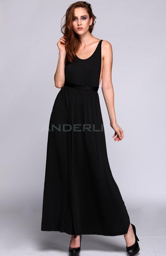 unknown Women Black Strap Formal Prom Dress Cocktail Ball Evening Party Long Dress