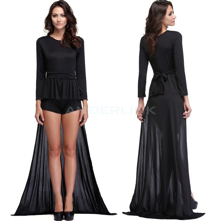 unknown Sexy Women's Long Sleeve Prom Ball Cocktail Party Full Dress Jumpsuit Romper Formal Evening