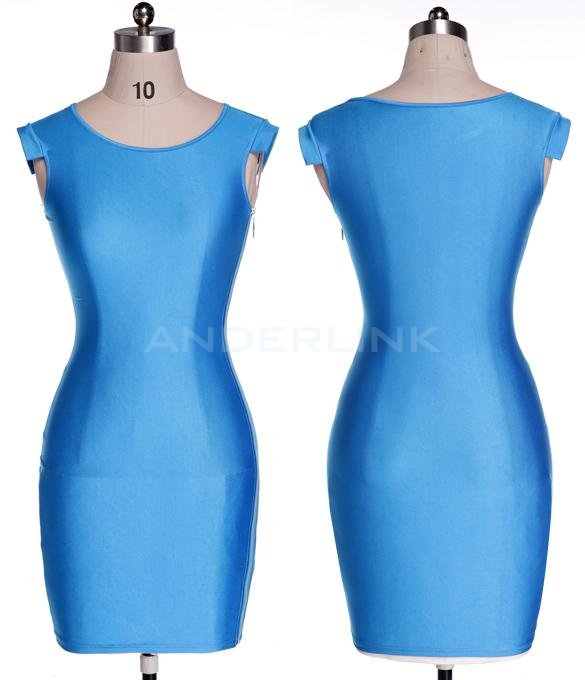 unknown Women's Sexy Side Zipper Business OL Wear to Work Fitted Stretch Bodycon Pencil Dress Short Mini Dress
