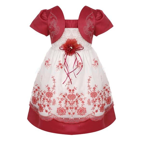 Baby Girl Kids Children Sweet Slash Neck Cap Sleeve Patchwork Floral Sequined Bubble Dress