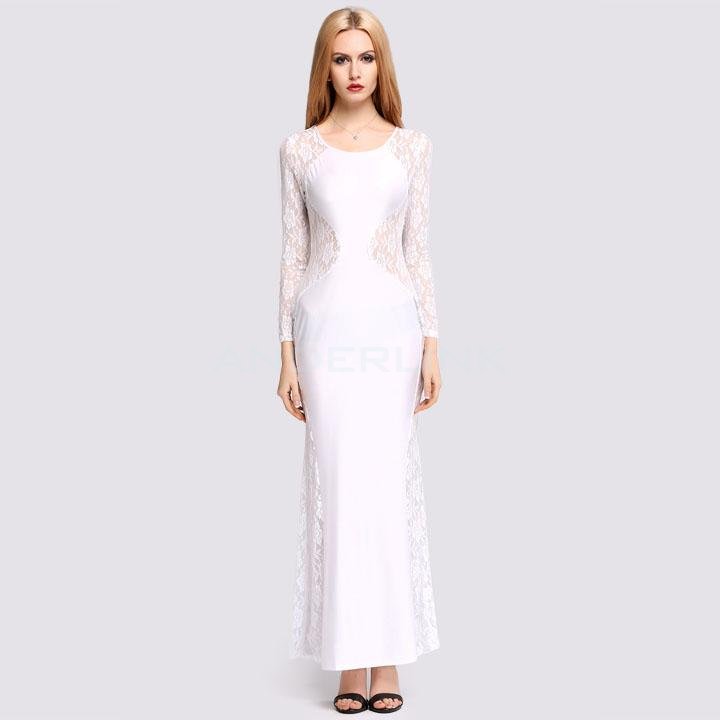 unknown New Fashion Lady Women's Long Sleeve O-neck Party Cocktail Prom Ball Gown Sexy Long Dress