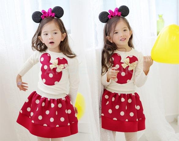 unknown Baby Girls Long Sleeve Cute Animal Pattern Tops T-shirt and Skirt Set