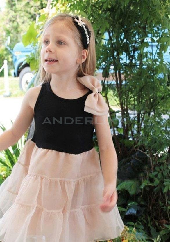 unknown Baby Kids Girls Children's Wear Sleeveless Bowknot Casual Fancy Dress