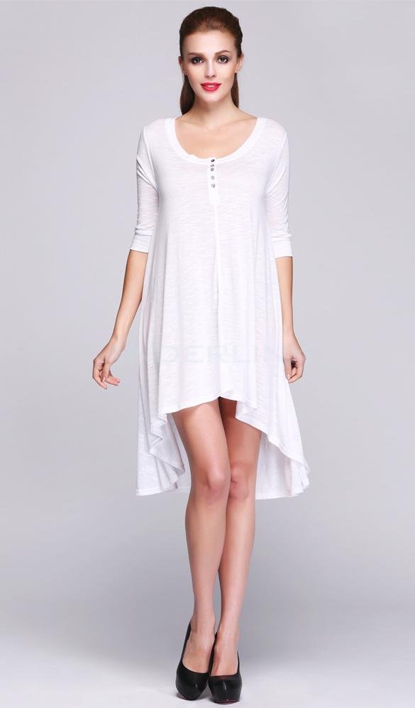 unknown European Style Lady Women's Casual New Fashion Long Sleeve O-neck Loose Dress