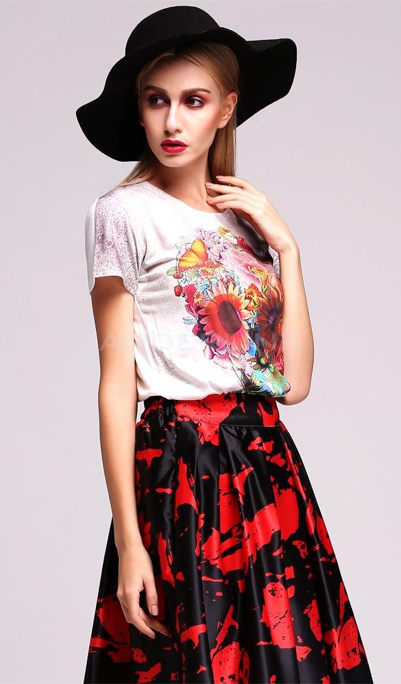 unknown Stylish Lady Women's Casual New Fashion Short Sleeve O-neck Top Blouse