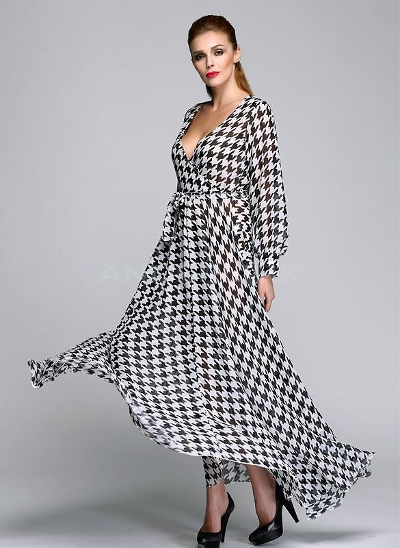 unknown New Fashion Women Sexy Evening Party Ball Prom Gown Long Sleeve Formal Cocktail Maxi Dress