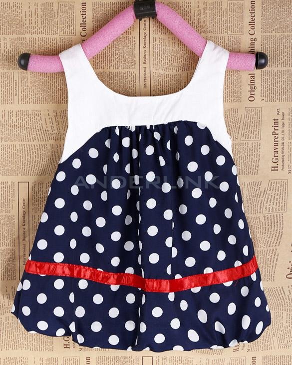 unknown Baby Kids Children's Girls' Stylish Sleeveless Costumes Round Dot Cute Dress