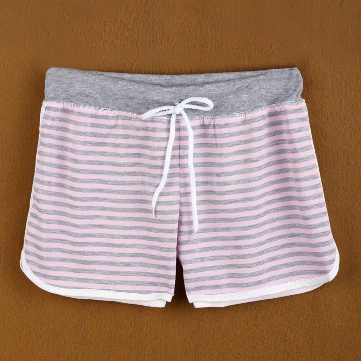 unknown New Fashion Women Shorts Casual Striped Drawstring Sport Casual Shorts