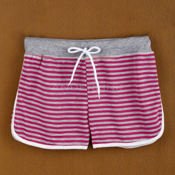 unknown New Fashion Women Shorts Casual Striped Drawstring Sport Casual Shorts