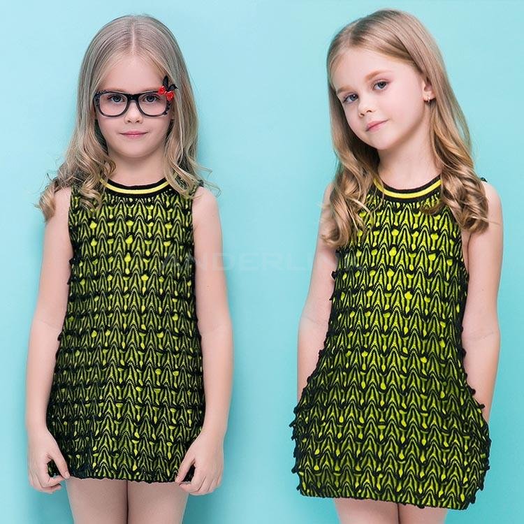 unknown Baby Girl Kids Children's Wear Fashion Sleeveless O-neck Short Casual Party A-line Vest Dress Sundress