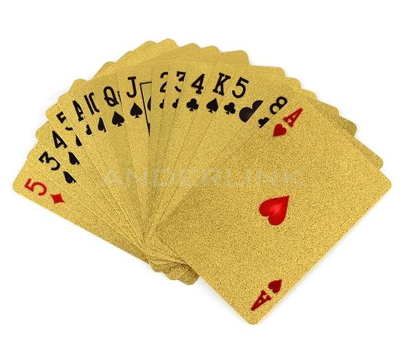 unknown New 24K Karat Gold Foil Plated EUR Poker Playing Card With Box